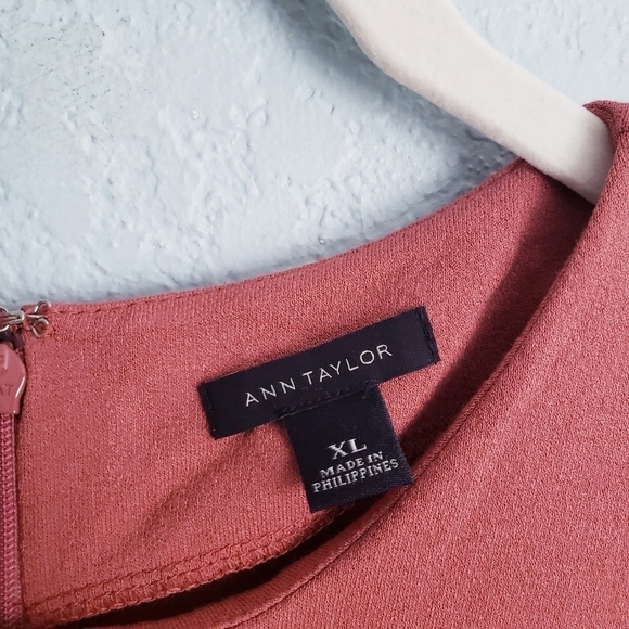 Ann Taylor Muted Rust Front Knot 3/4 Sleeve Blouse - Picture 4 of 6